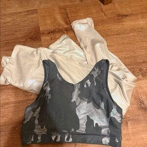 Mono b Camouflage Sports Bra and Shimmer Leggings Set